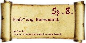 Szávay Bernadett névjegykártya