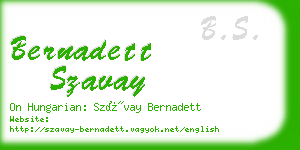 bernadett szavay business card